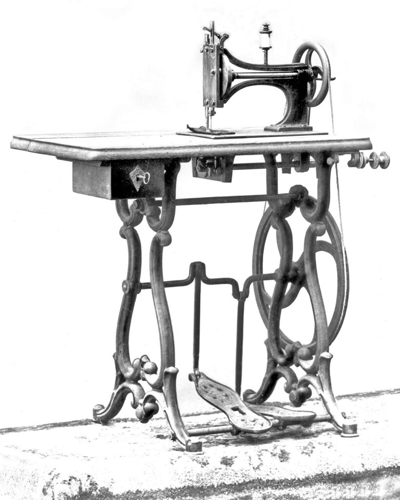 Die erste von Adam Opel hergestellte Nähmaschine