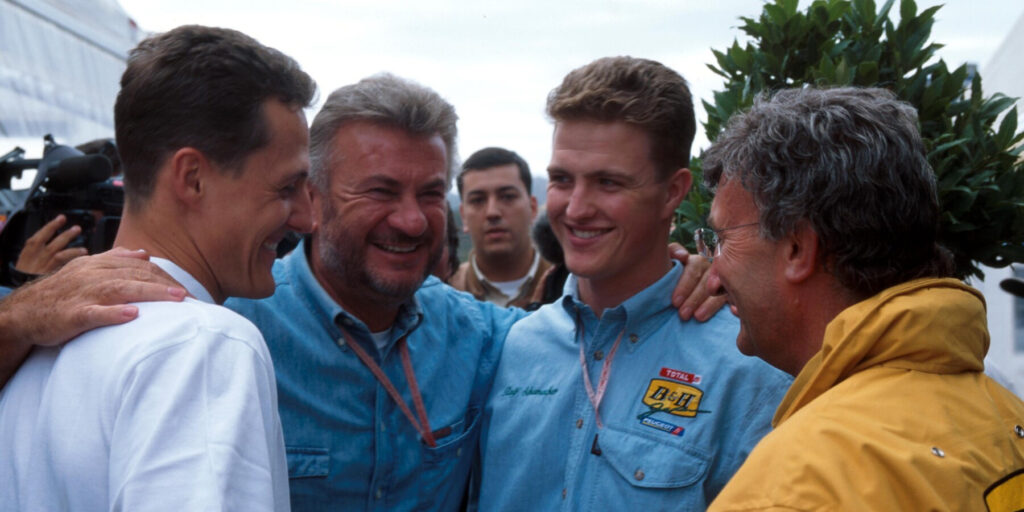 Michael Schumacher, Willie Webber, Ralf Schumacher, Eddie Jordan