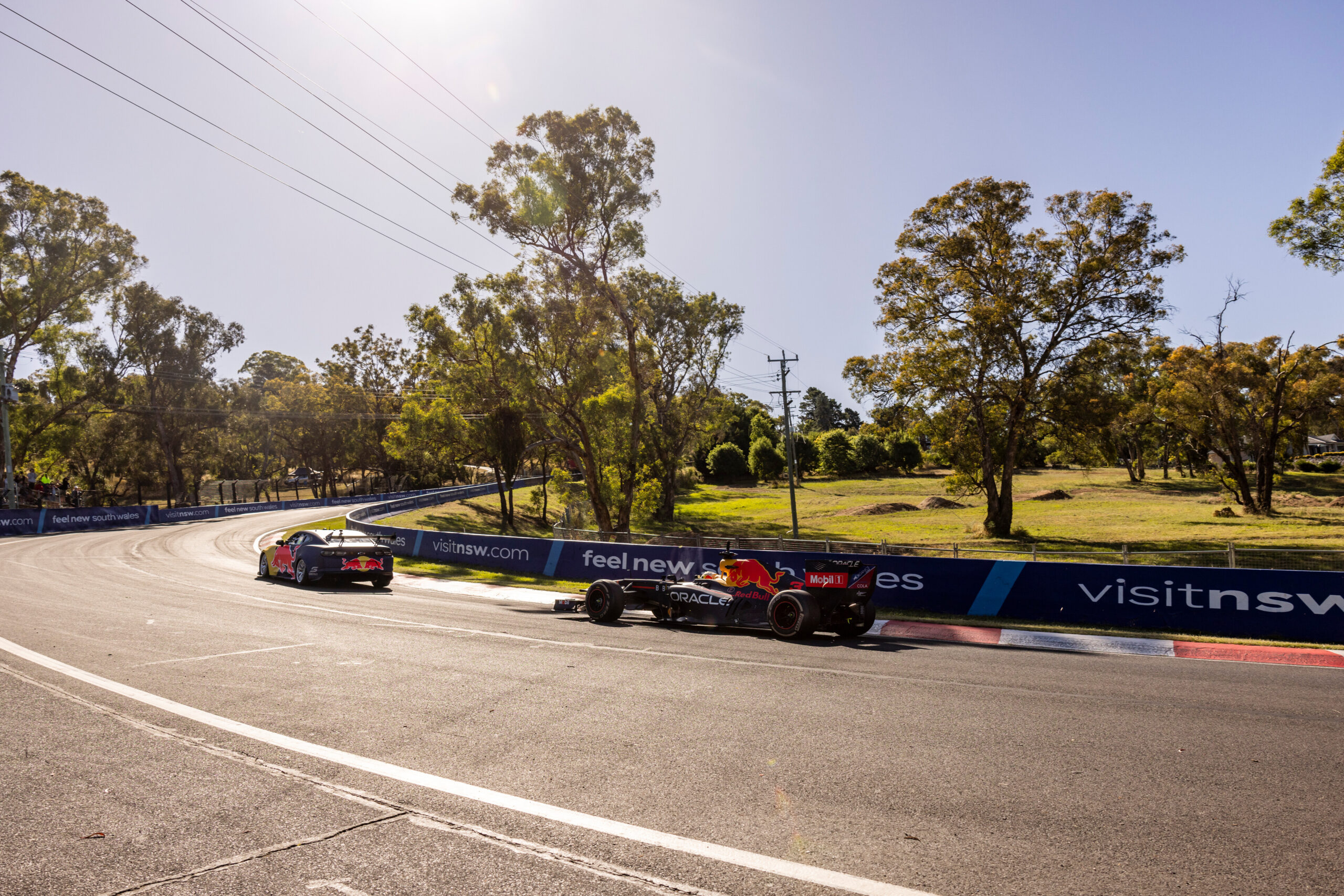 Supercar and Oracle Red Bull Racing and the RB7 on Mount Panorama in Bathurst, Australia