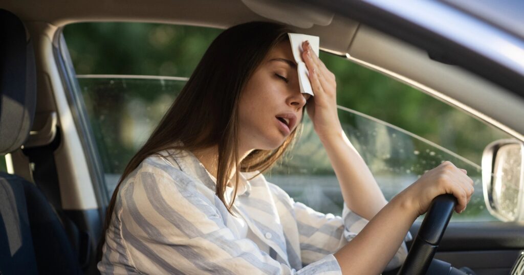 Hot weather in car