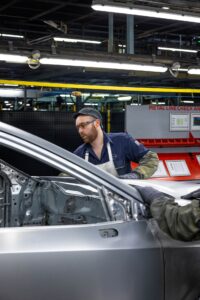 Qashqai being inspected on metal line in Body Shop at Nissan Sunderland