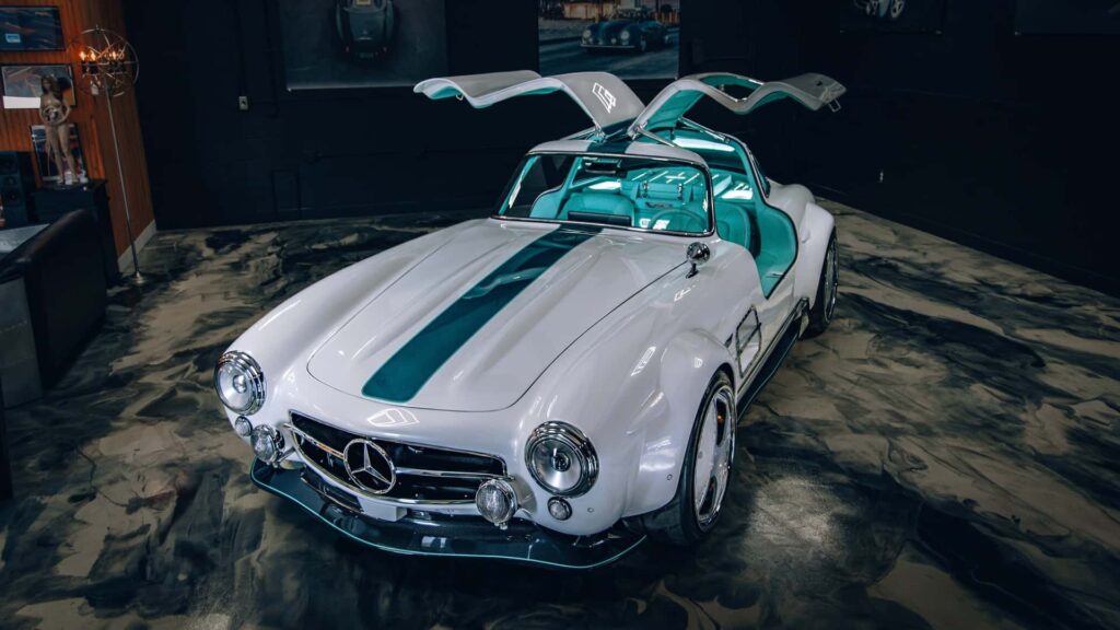 mercedes 300 sl tesla model 3