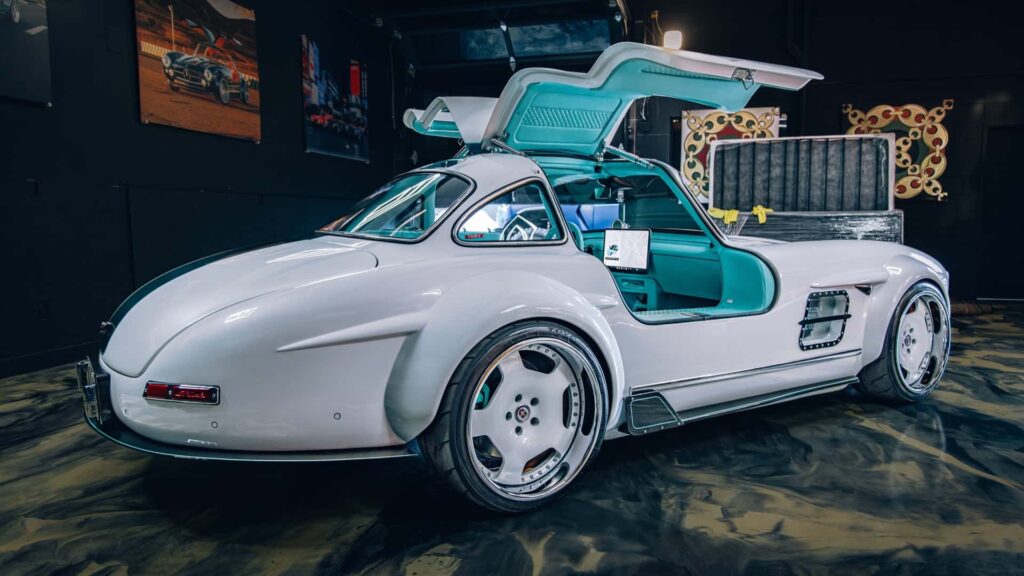 mercedes 300 sl tesla model 3